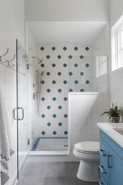 Blue And White Bathroom Design Vivian Robins Design